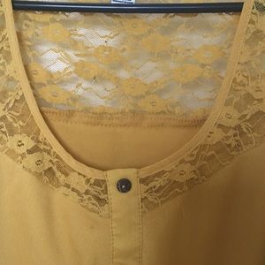Gold layered blouse with lace detail